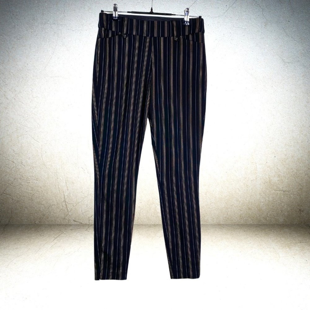 Maurices Womens Black Pinstripe Pull-On Professional Pants Size S